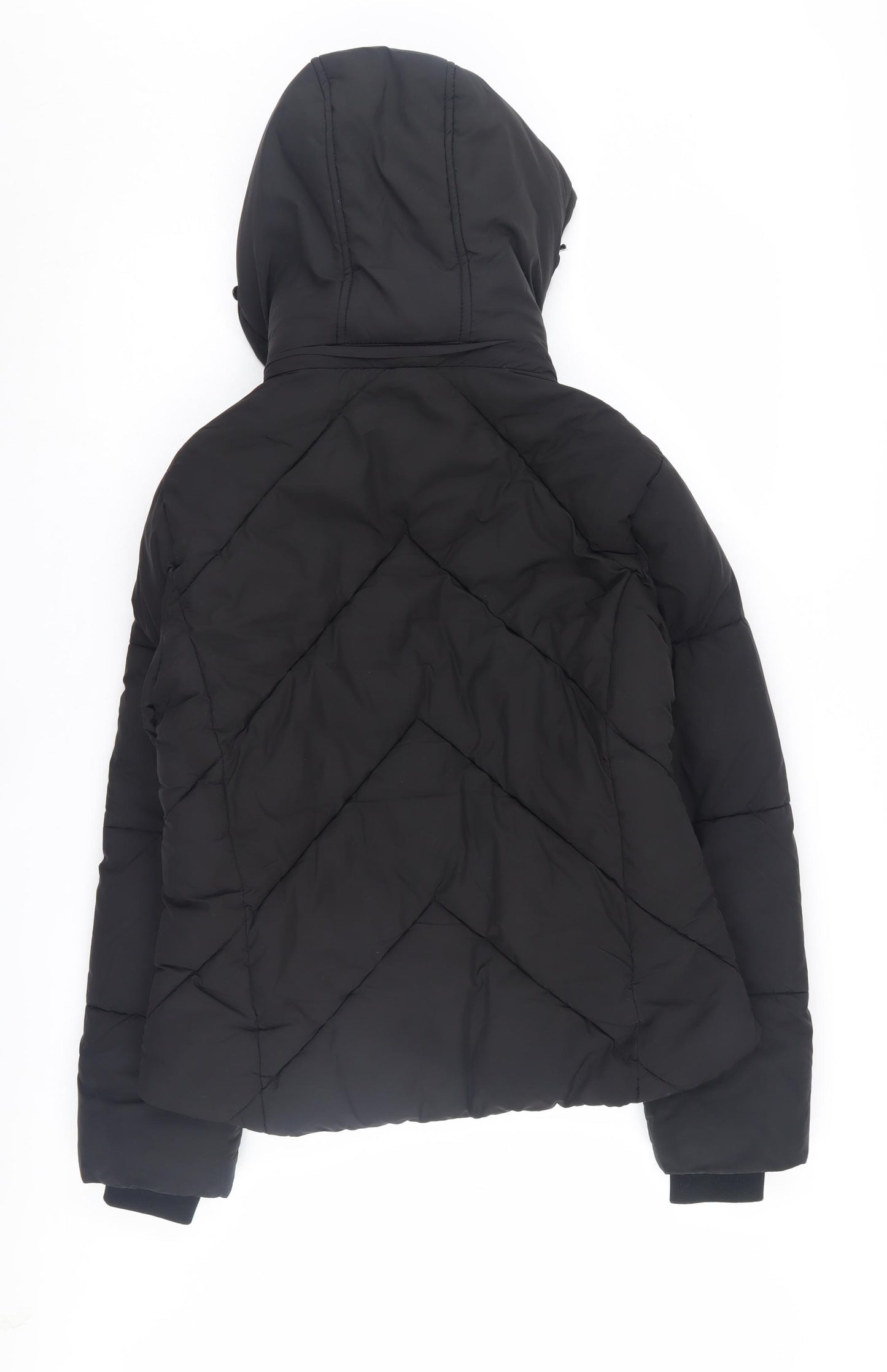 Topshop Women's Black Puffer Jacket Size 6