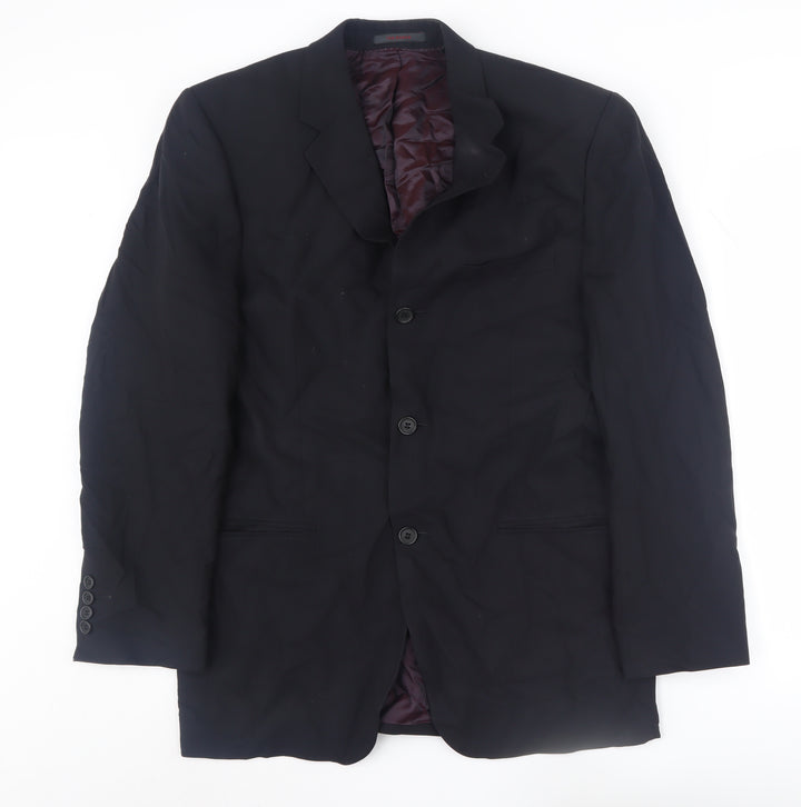 Ted Baker Black Wool Blazer Men's 38R Single-Breasted