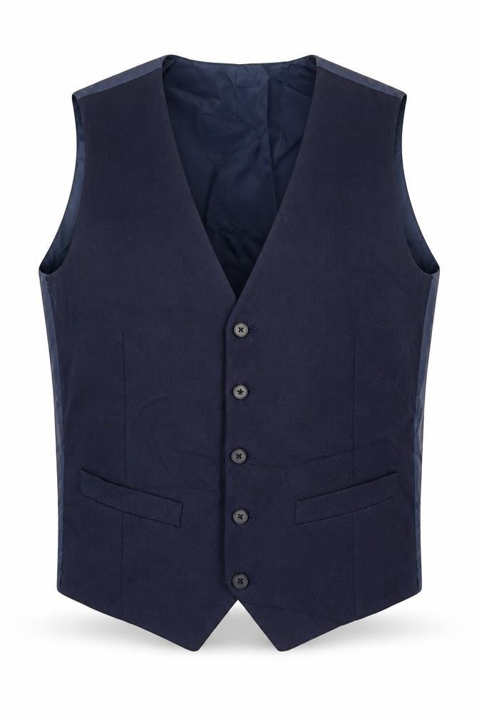 Front view of Marks & Spencer Men's Blue 41-43 Waistcoat, Elegant