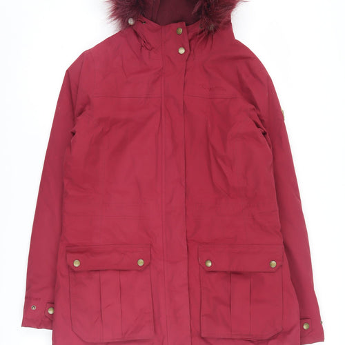 Regatta Women's Red Parka Jacket Size 12 with Hood