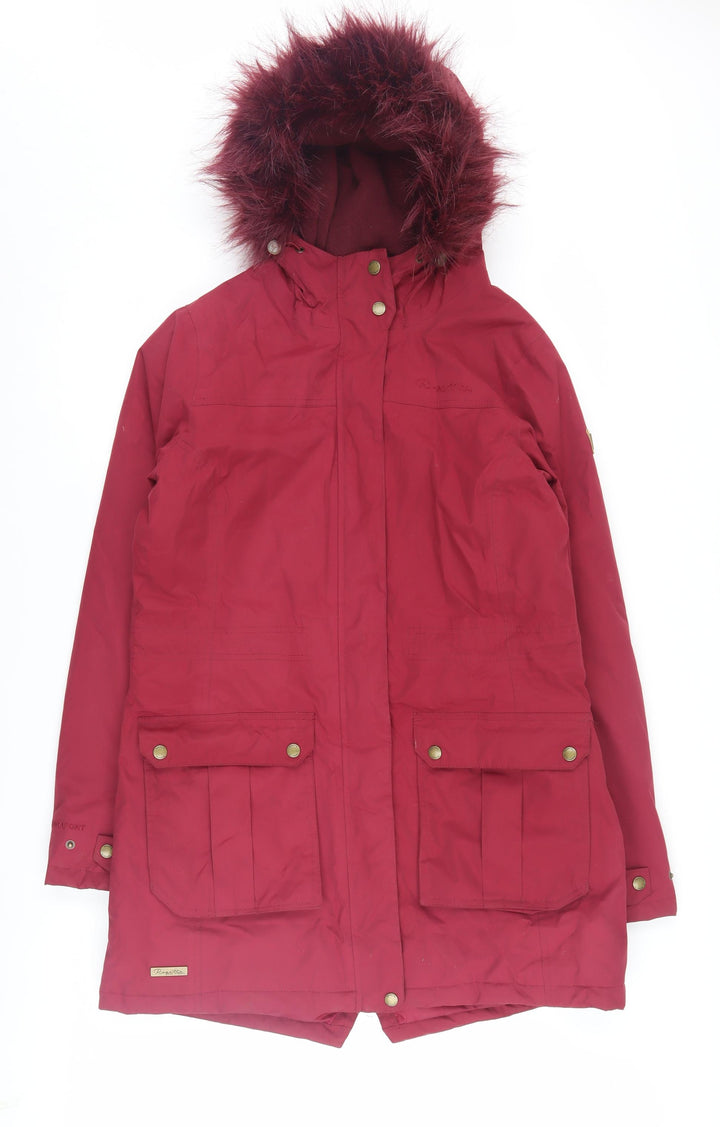 Regatta Women's Red Parka Jacket Size 12 with Hood