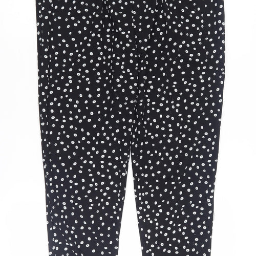 Mango Women's Black Polka Dot Trousers, Size 10