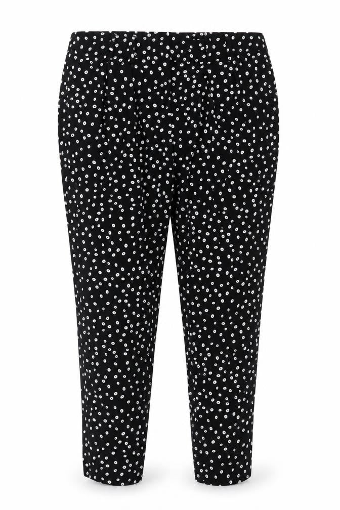 Mango Women's Black Polka Dot Trousers, Size 10