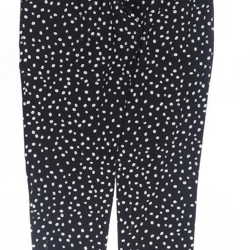Mango Women's Black Polka Dot Trousers, Size 10