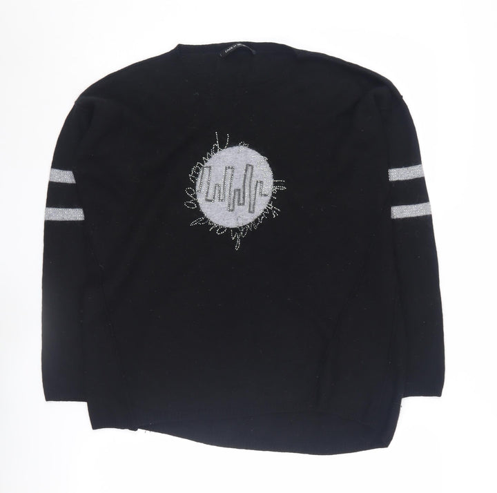 Faber Woman Black Pullover Jumper, Size 14, Classic Style