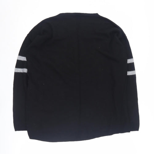 Faber Woman Black Pullover Jumper, Size 14, Classic Style