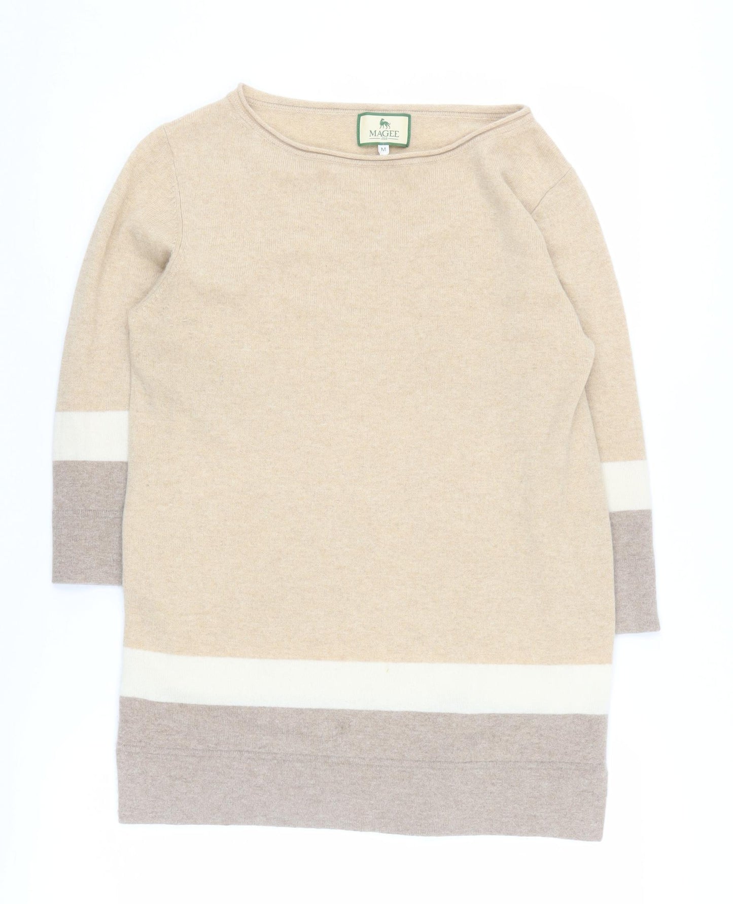 Magee Women's Beige Cashmere Pullover Jumper M
