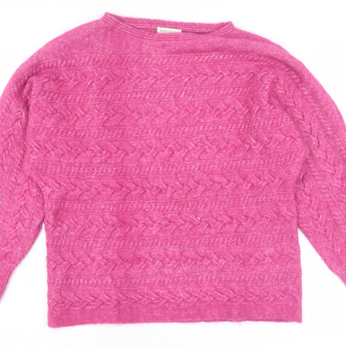 Monsoon Women's Pink Cable-Knit Pullover Jumper M