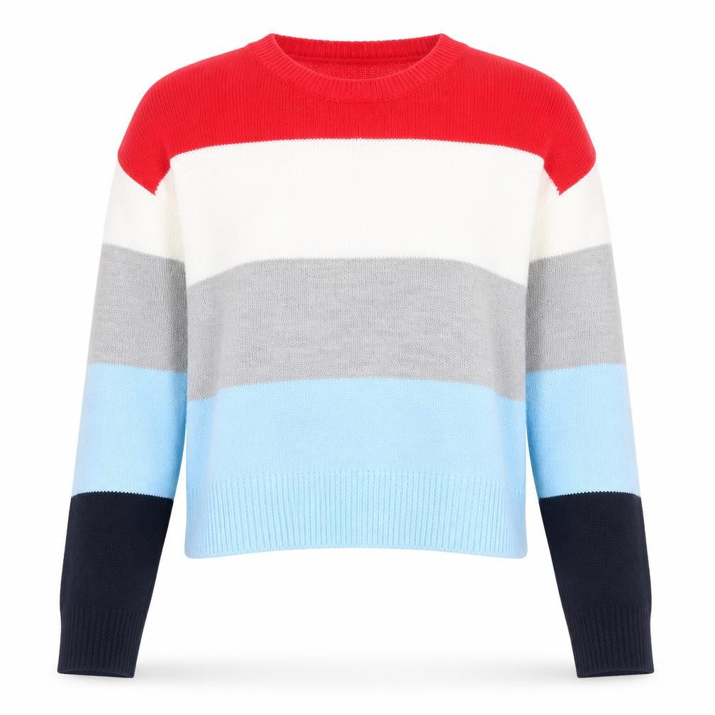 Front view of H&M Women's Multicoloured Striped jumper, size S