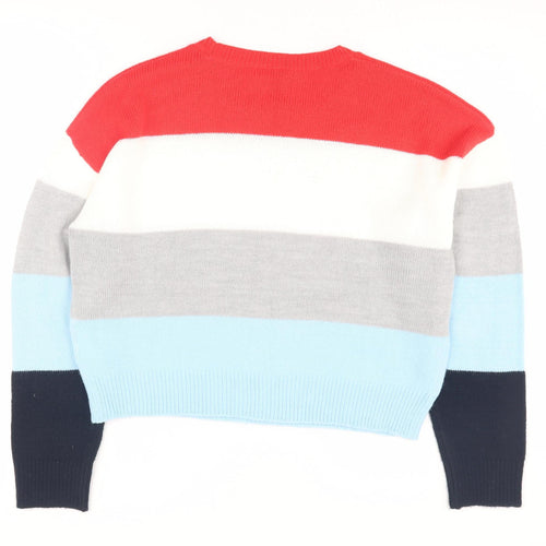 H&M Women's Multicoloured Striped Pullover Jumper, Size S