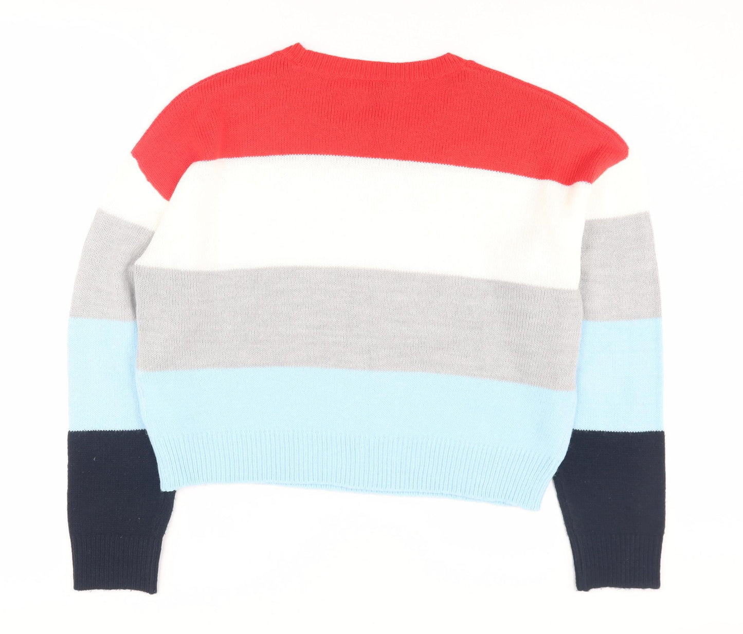H&M Women's Multicoloured Striped Pullover Jumper, Size S
