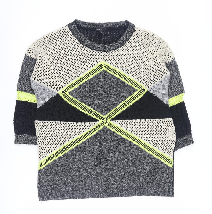 River Island Women's Geometric Pullover Jumper Grey 10
