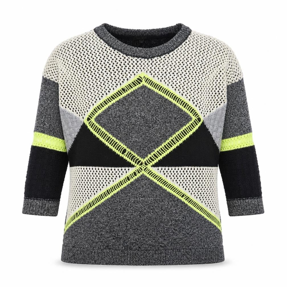 Front view of River Island Women's Geometric jumper Grey 10