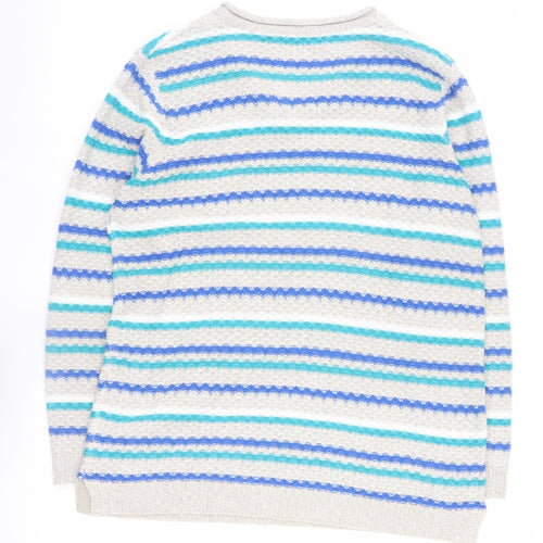 Isle Essentials Women's Striped Jumper, Medium, Blue/White