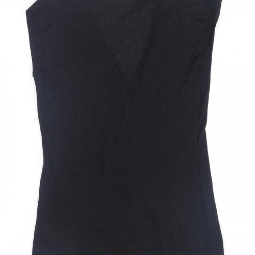 Marks and Spencer Women's Black Tunic V-Neck Jumper