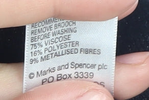 Marks and Spencer Women's Black Tunic V-Neck Jumper