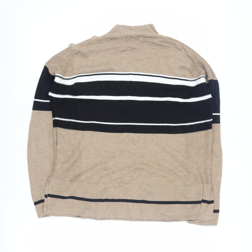 Next Women's Beige Striped Pullover Jumper, Size 14