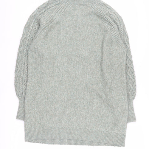 Marks and Spencer Women's Green Cable-Knit Pullover Jumper