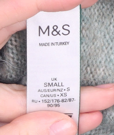 Marks and Spencer Women's Green Cable-Knit Pullover Jumper