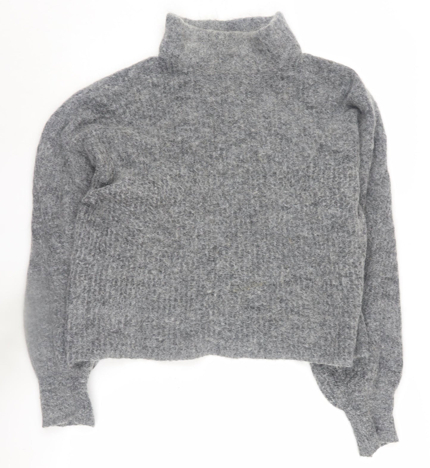 Warehouse Women's Grey Mock Neck Pullover Jumper, M