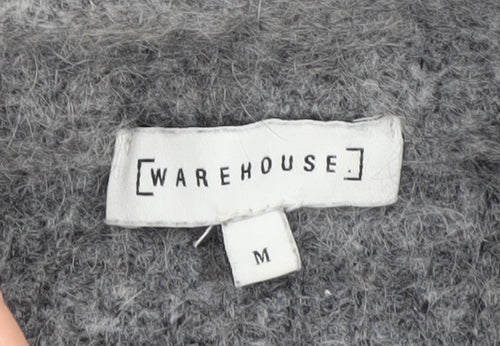 Warehouse Women's Grey Mock Neck Pullover Jumper, M