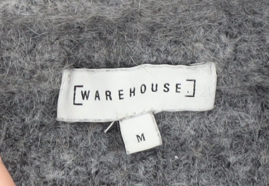 Warehouse Women's Grey Mock Neck Pullover Jumper, M