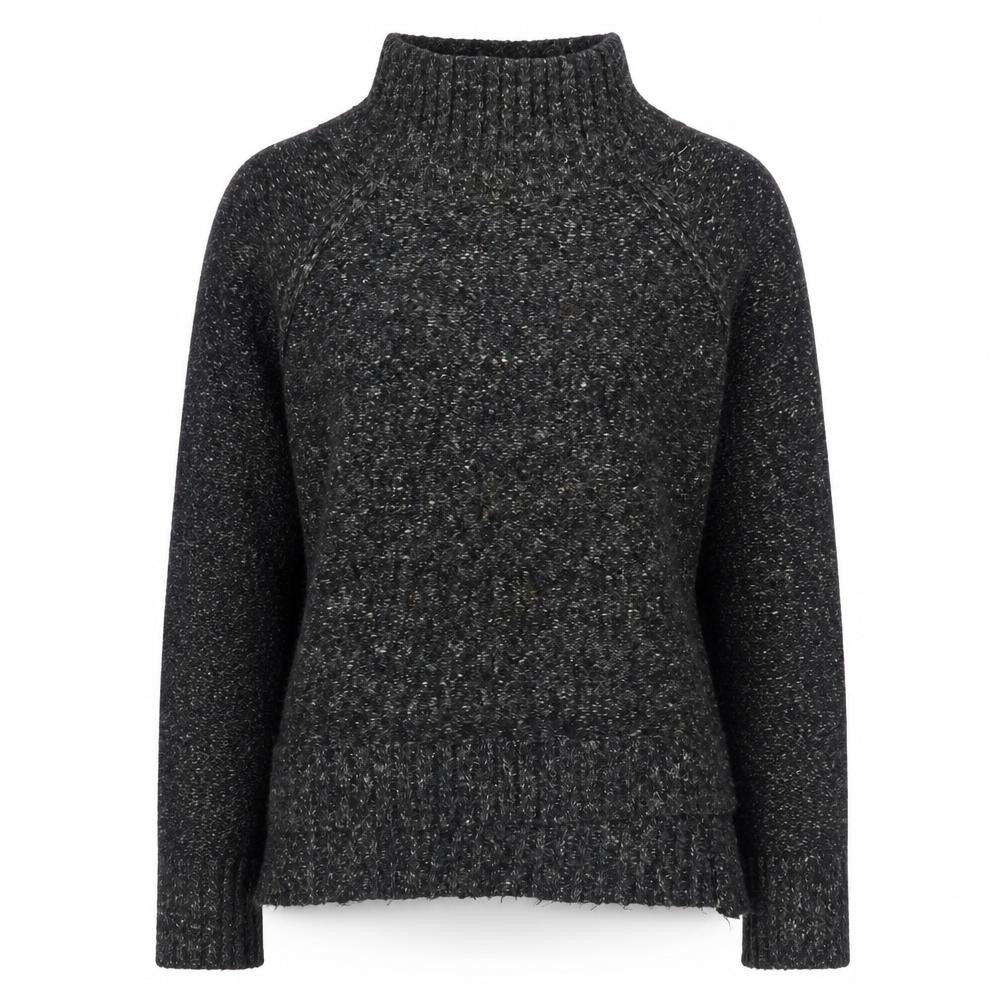 Front view of H&M Women's Black High Neck Jumper S