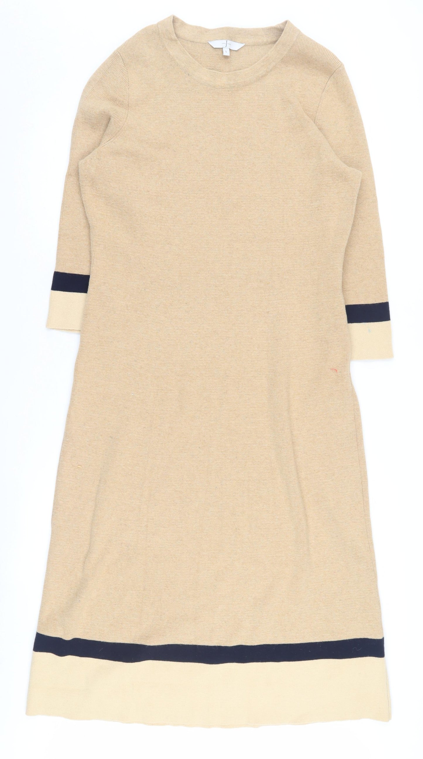 Jasper Conran Women's Beige Shift Knit Dress - L