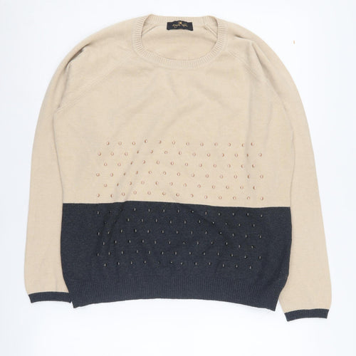 Eugen Klein Women's Beige Pullover Jumper Size 18