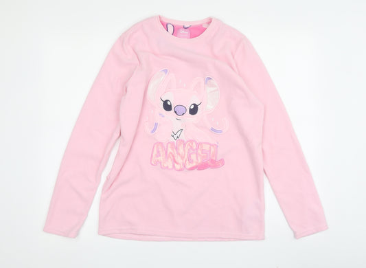 Disney Girls Pink Angel Pyjama Top 12-13 Years Long Sleeve