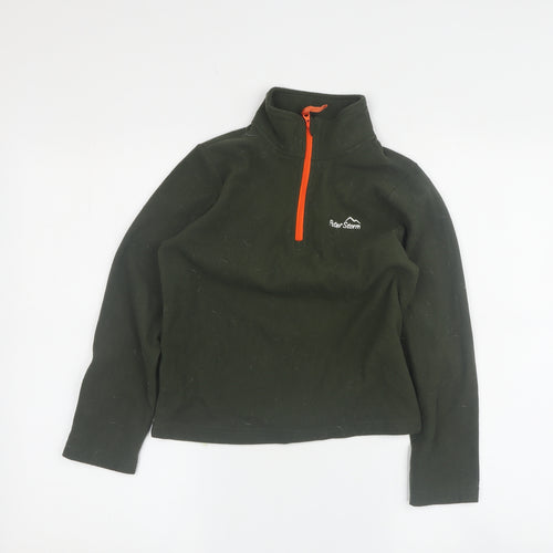 Peter Storm Boys' Green Fleece 1/4 Zip Hoodie, Size 7-8