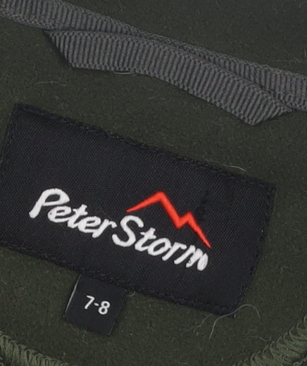 Peter Storm Boys' Green Fleece 1/4 Zip Hoodie, Size 7-8