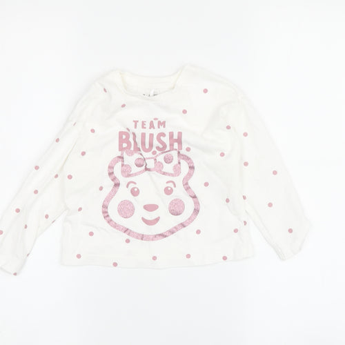 George Unisex Baby White Polka Dot Long Sleeve T-Shirt 18-24M