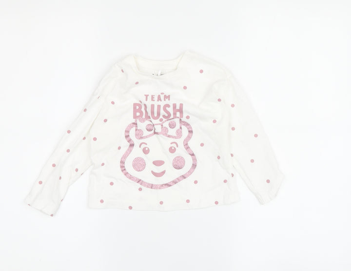 George Unisex Baby White Polka Dot Long Sleeve T-Shirt 18-24M