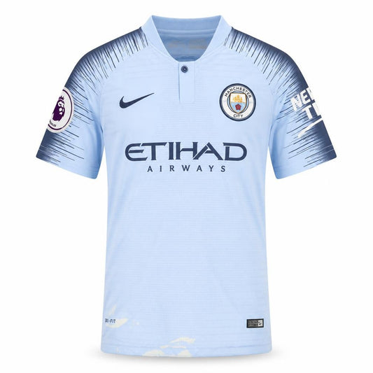 Front view of Nike boys’ blue football jersey 14 years