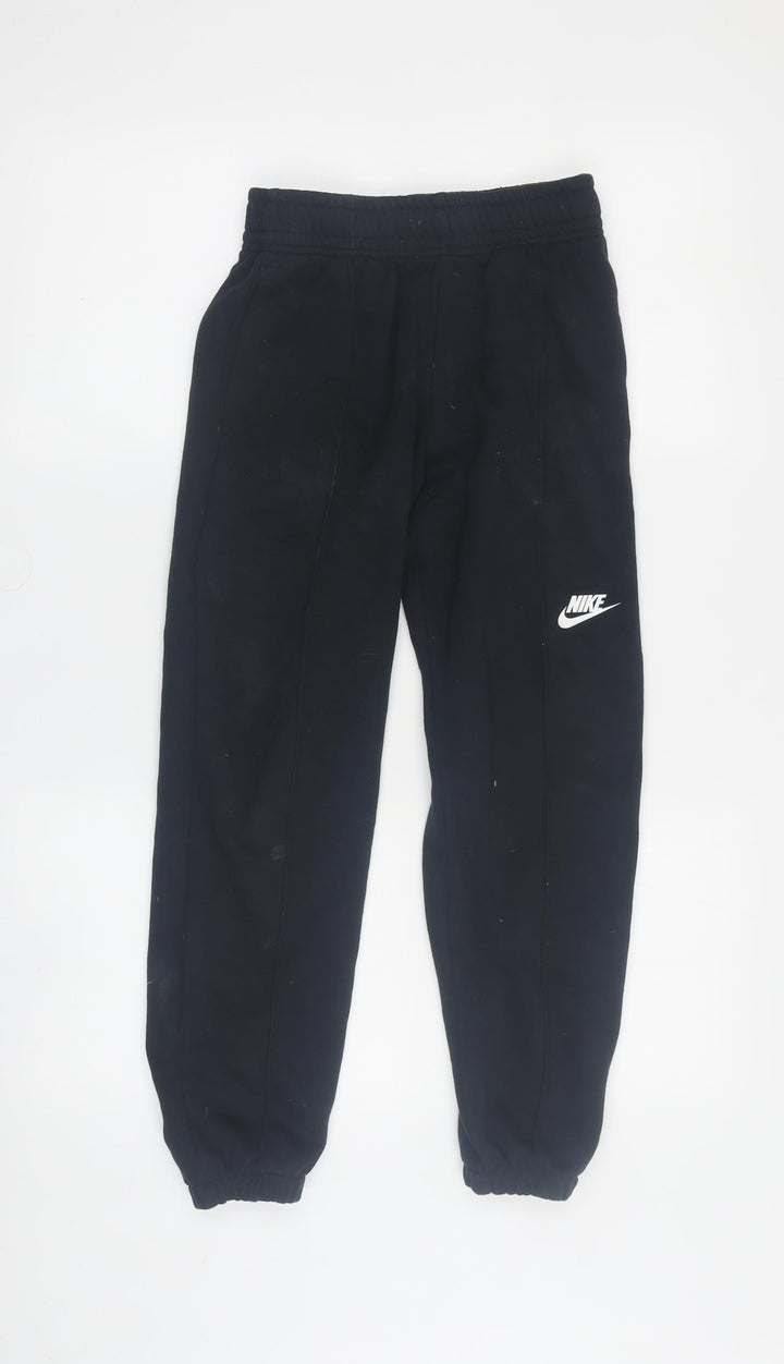 Nike Girls Black Jogger Trousers S Elastic Waist