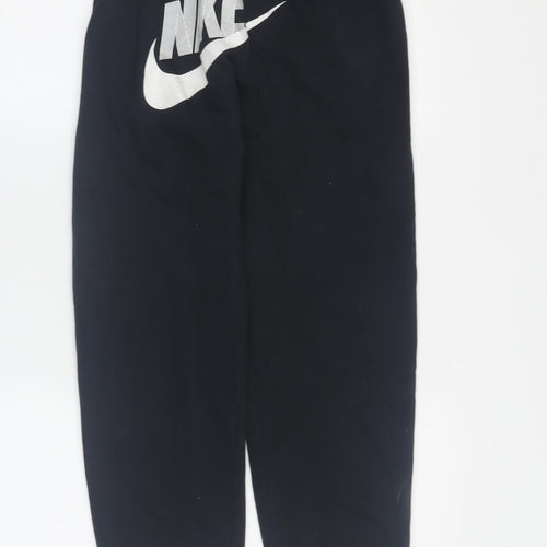 Nike Girls Black Jogger Trousers S Elastic Waist