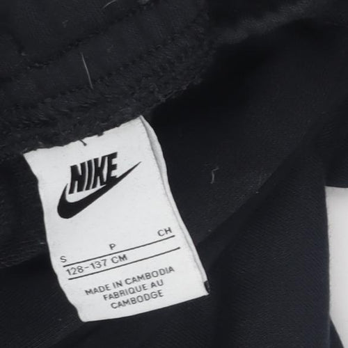 Nike Girls Black Jogger Trousers S Elastic Waist