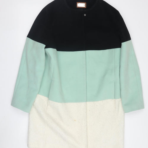 Marks and Spencer Women's Multicoloured Wool Coat, Size 14