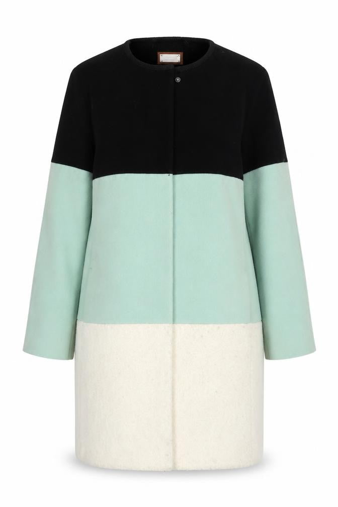 Front view of Marks & Spencer Women's Multicoloured Wool Coat, size 14