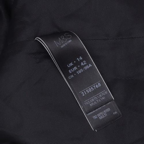 Marks and Spencer Women's Multicoloured Wool Coat, Size 14