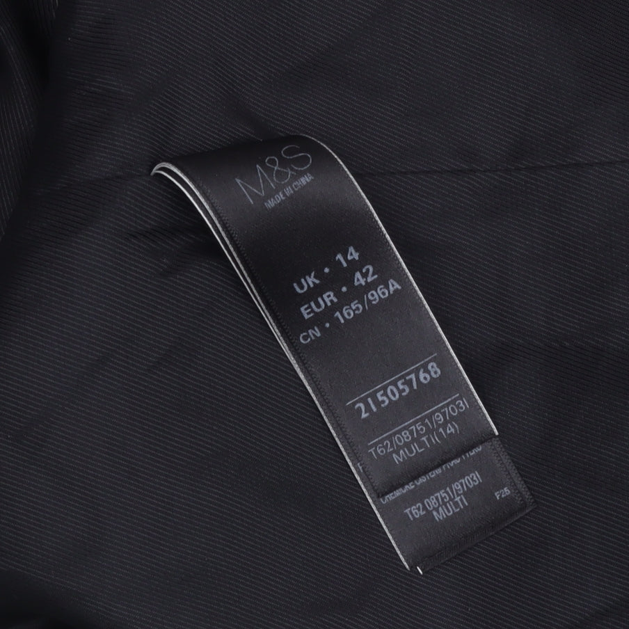 Marks and Spencer Women's Multicoloured Wool Coat, Size 14