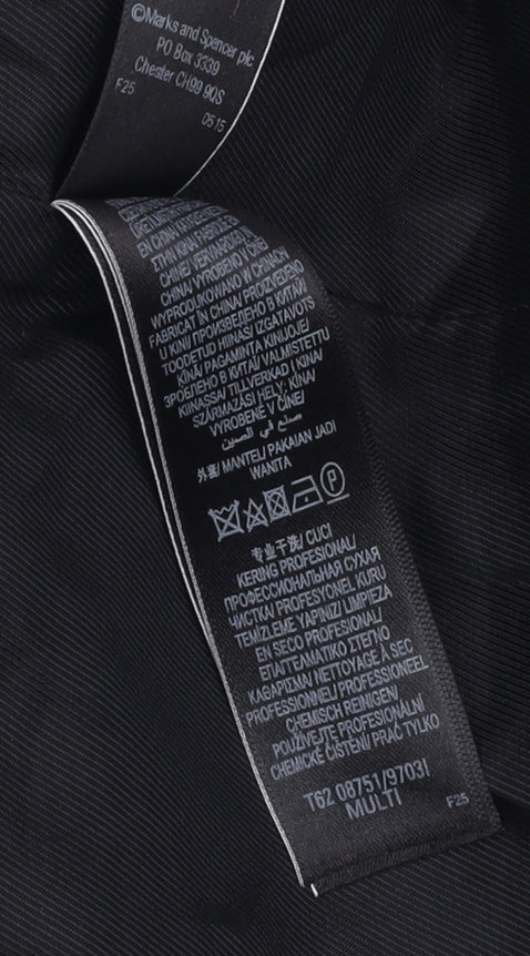 Marks and Spencer Women's Multicoloured Wool Coat, Size 14