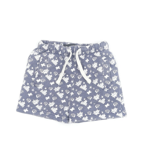 Bench Boys Blue Robot Print Sweat Shorts 3-4 Years