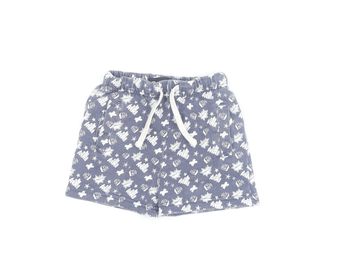 Bench Boys Blue Robot Print Sweat Shorts 3-4 Years