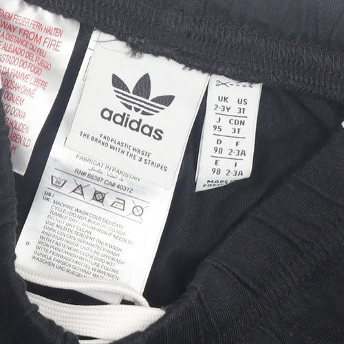 Adidas Boys Black Athletic Shorts, 2-3 Years, Activewear