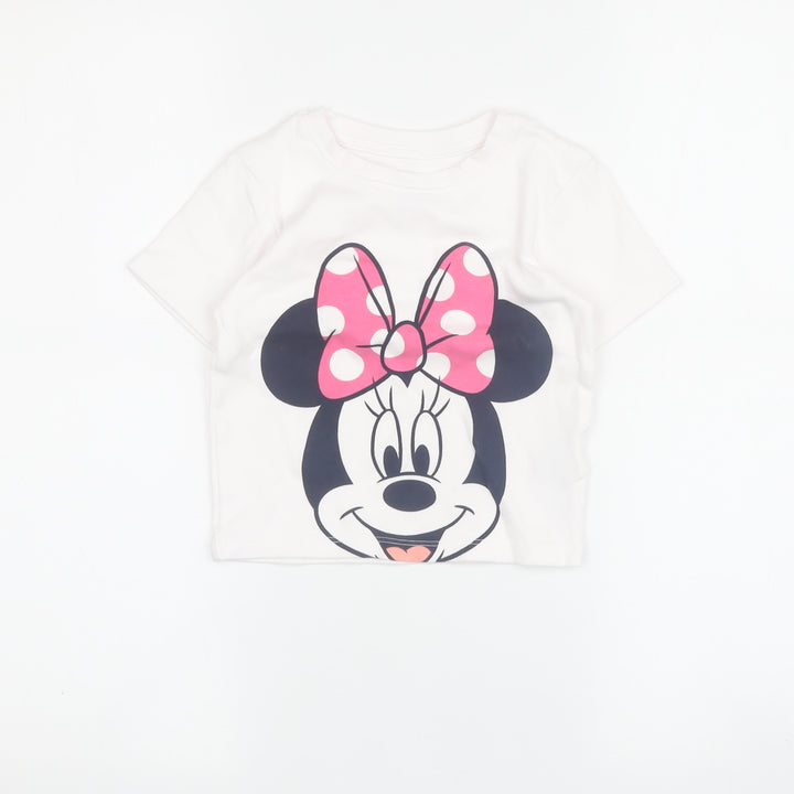 Primark Girls White Minnie Mouse T-Shirt, Age 2 Years