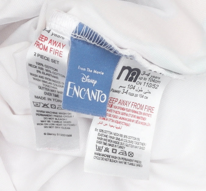 Disney Girls Encanto Multicoloured Pyjama Set 3-4 Years