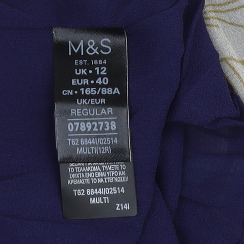 Marks and Spencer Women's Multicoloured Floral Slip Dress Size 12