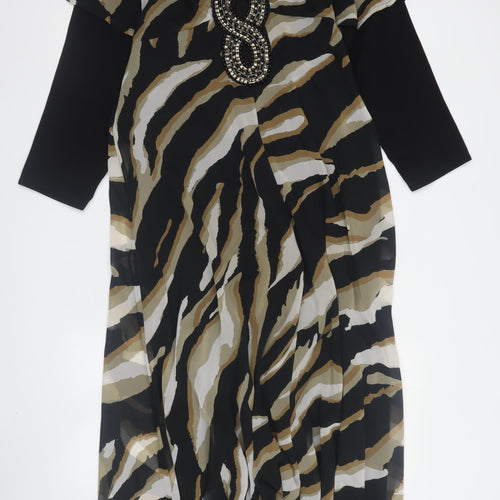 STAR by Julien Macdonald Women's Black Beige Maxi Dress 14